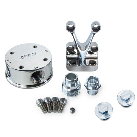 2001-2010 304 Stainless Steel Remote Oil Filter Mount - View 2 | Dirty Garage