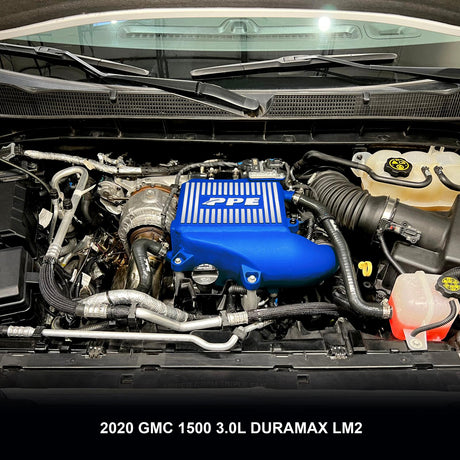 2020-2023 3.0L Duramax LM2, LZO Air-To-Water Intercooler Kit Blue - View 5 | Dirty Garage
