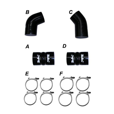 2004-2005 LLY 04.5-05 Silicone And Clamp Kit Black | Dirty Garage