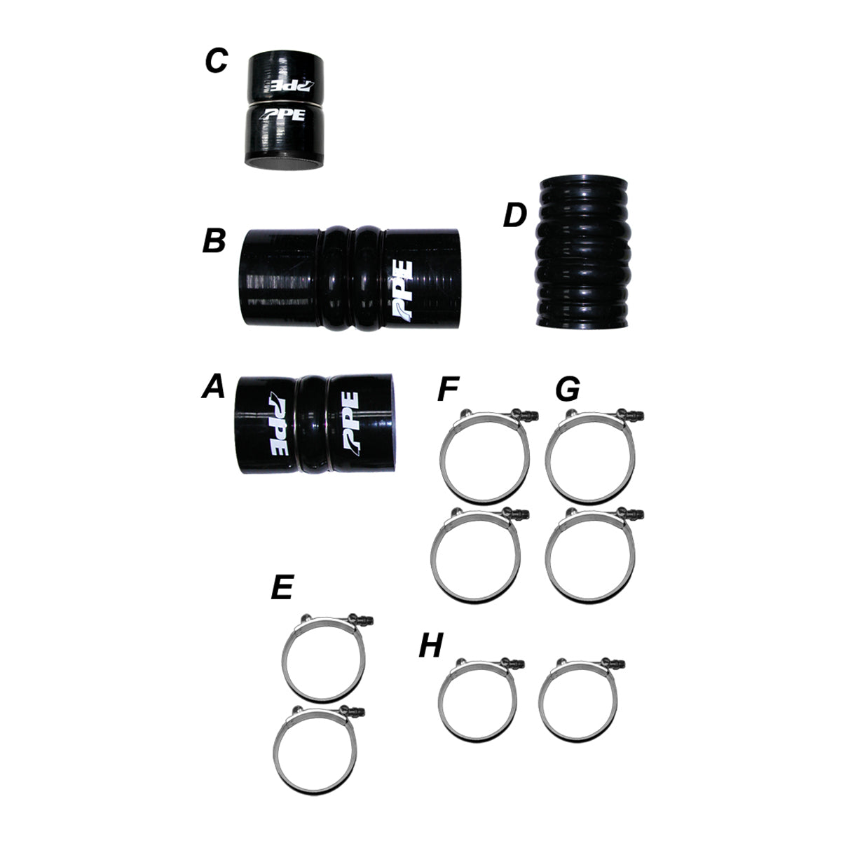 2011-2016 LML Silicone Hose And Clamp Kit Black | Dirty Garage