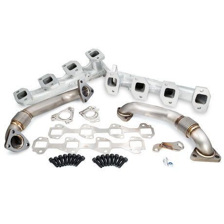 Universal Exhaust Manifold w/Up-Pipes 2001 CA, FED LB7 No Y - Silver | Dirty Garage