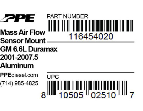 2001-2007 LBZ/LLY/LB7 Mass Airflow Sensor Block Weld On Aluminum - View 3 | Dirty Garage