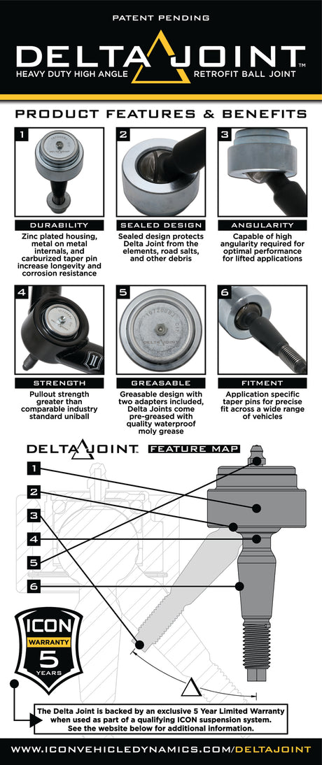 2011-2019 GM HD ICON 2.5 RR Front Upper Control Arm Kit - View 5 | Dirty Garage