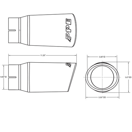 2001-2006 Exhaust Tip Stainless 4 Inch ID - View 3 | Dirty Garage