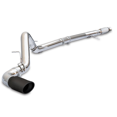 2020-2023 Exhaust Kit 4 Inch Cat Back Single Tip 3.0L Duramax - Pol/Blk - View 2 | Dirty Garage