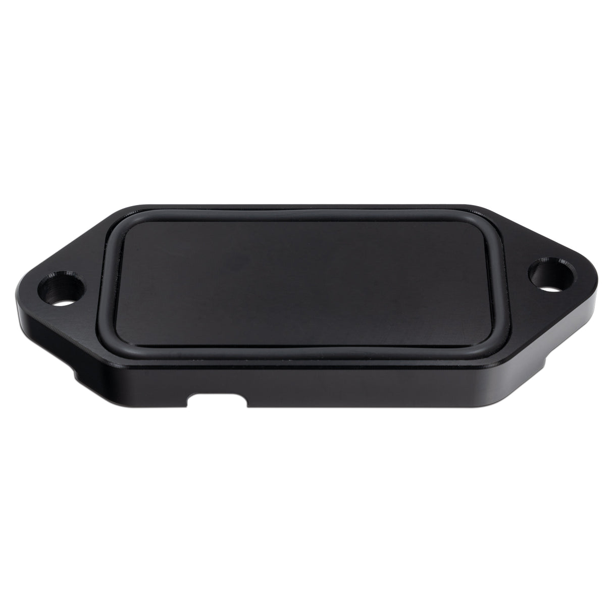 Universal 6.6L Duramax Coolant Block-Off Plate - Billet Aluminum - Black - View 2 | Dirty Garage
