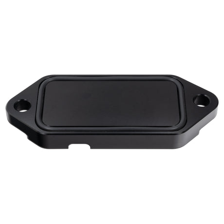 Universal 6.6L Duramax Coolant Block-Off Plate - Billet Aluminum - Black - View 2 | Dirty Garage