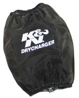 Universal Black Drycharger Round Tapered Air Filter Wrap 5.5in Base ID x 4.5in Top ID x 6.5in H | Dirty Garage