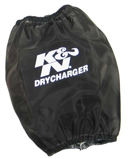 Universal Black Drycharger Round Tapered Air Filter Wrap 5.5in Base ID x 4.5in Top ID x 6.5in H | Dirty Garage