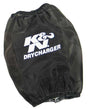 Universal Black Drycharger Round Tapered Air Filter Wrap 5.5in Base ID x 4.5in Top ID x 6.5in H | Dirty Garage