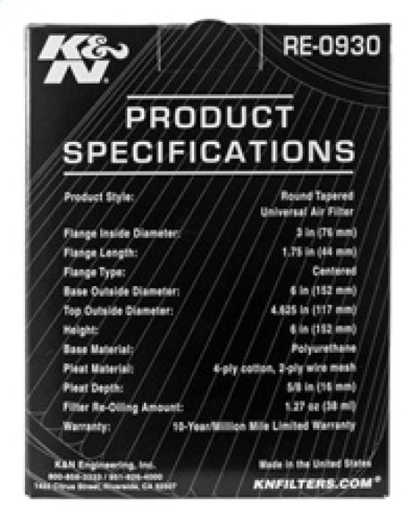 Universal Rubber Filter - Round Tapered 6in Base OD x 3in Flange ID x 6in H - View 10 | Dirty Garage