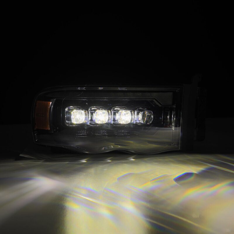 2002-2005 Ram HD Nova-Series LED Projector Alpha Black Headlights Active Light Sequential Signal - View 3 | Dirty Garage