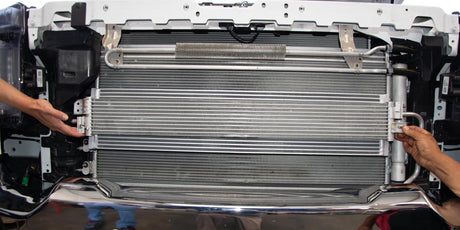 2020-2023 6.6L Duramax Bar and Plate Transmission Fluid Cooler - View 7 | Dirty Garage
