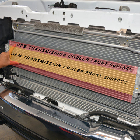 2020-2023 6.6L Duramax Bar and Plate Transmission Fluid Cooler - View 4 | Dirty Garage