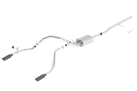 Borla 14 Silv/Sierra C/B Exhaust ATAK 1500 5.3L V8 AT/MT 2&4WD Ext Cab (78.7) WB - Black Chrome | Dirty Garage