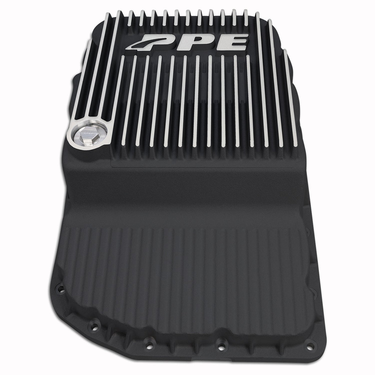 2007-2015 w/ 6L80 Heavy-Duty Cast Aluminum Transmission Pan Brushed - View 3 | Dirty Garage