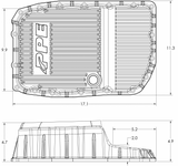 2007-2015 w/ 6L80 Heavy-Duty Cast Aluminum Transmission Pan Black - View 6 | Dirty Garage