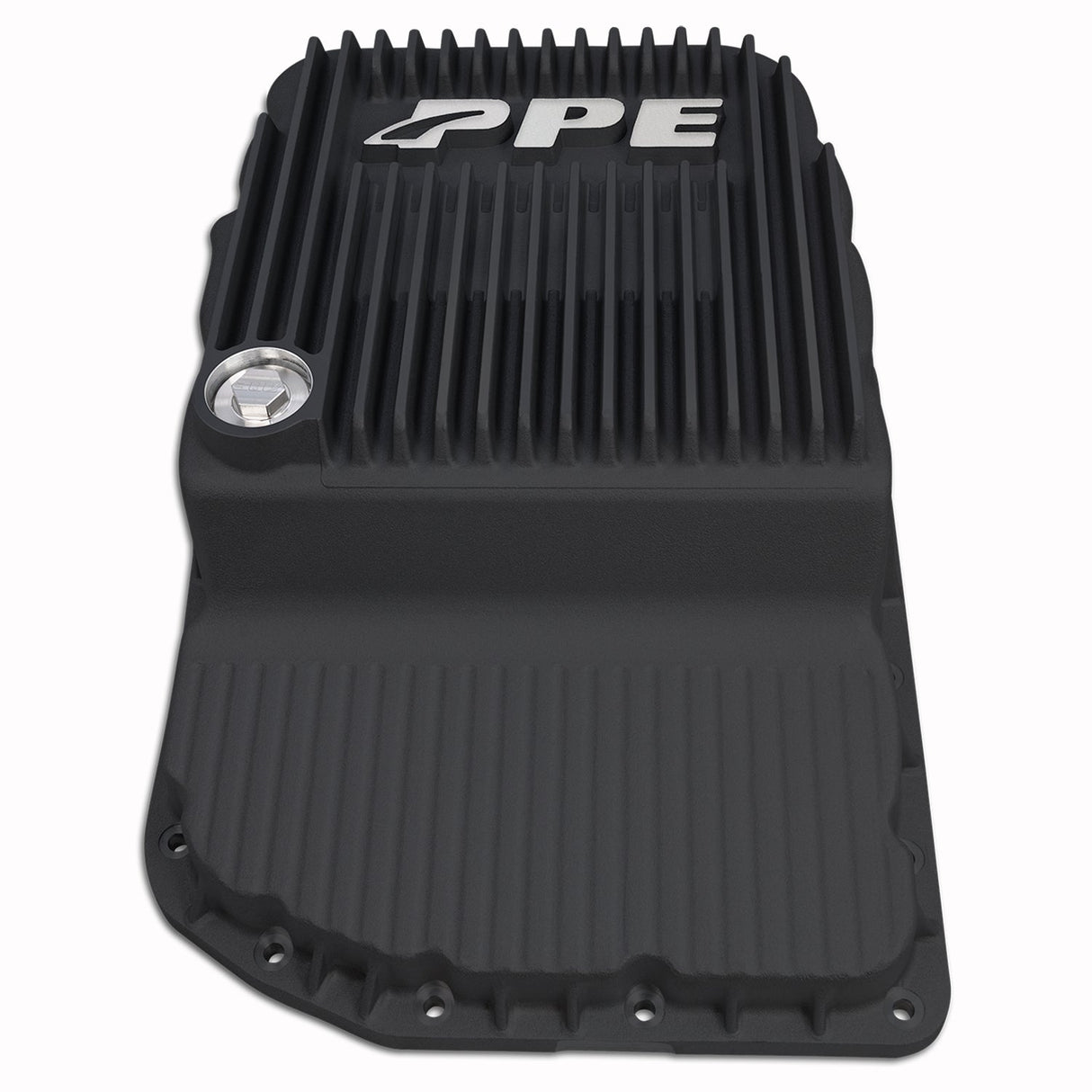 2007-2015 w/ 6L80 Heavy-Duty Cast Aluminum Transmission Pan Black - View 3 | Dirty Garage