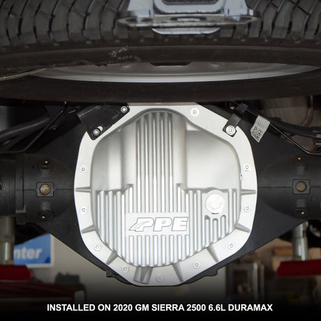 Universal 6.6L Duramax 11.5 Inch /12 Inch -14 Heavy-Duty Cast Aluminum Rear Differential Cover Raw - View 2 | Dirty Garage