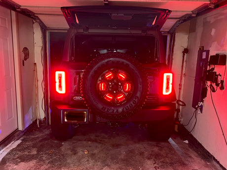Universal LED Illuminated Wheel Ring 3rd Brake Light Red - View 4 | Dirty Garage