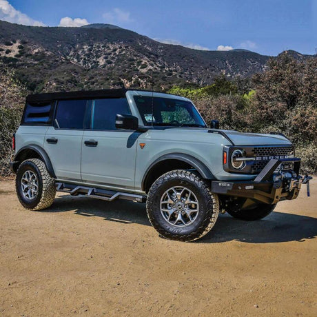 2021-2026 Bronco HDX Textured Black Drop Nerf Bars - View 4 | Dirty Garage