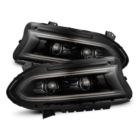 2015-2023 Charger Luxx-Series LED Projector Alpha-Black Headlights Active Light Sequential Signal Switchback DRL | Dirty Garage