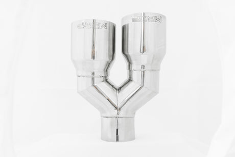 Universal T304 SS Dual Tip 3.5" OD 2.5" Inlet - View 3 | Dirty Garage