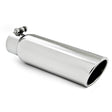 Universal 3.5" OD 2.5" Inlet 12" L Angled Cut Rolled End Clampless No-Weld T304 Tip | Dirty Garage