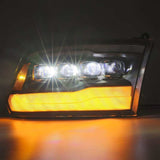 2009-2018 Ram HD Nova-Series LED Projector Alpha Black Headlights DRL - View 3 | Dirty Garage