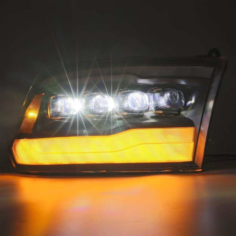 2009-2018 Ram HD Nova-Series LED Projector Alpha Black Headlights DRL - View 3 | Dirty Garage
