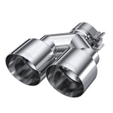 Universal T304 SS Dual Tip 4" OD 2.5" Inlet | Dirty Garage