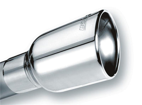 Borla Universal Polished Tip Single Round Rolled Angle-Cut w/Clamp (inlet 2 1/2in. Outlet 4 x 4in) * | Dirty Garage