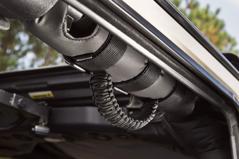 Rugged Ridge Paracord Grab Handles Black/Black Pair - View 3 | Dirty Garage