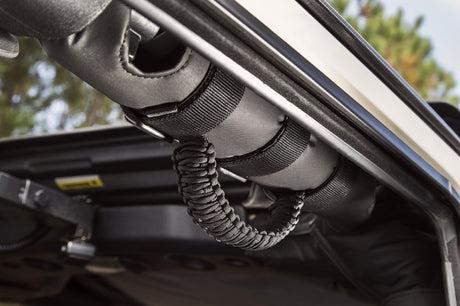 Rugged Ridge Paracord Grab Handles Black/Black Pair - View 3 | Dirty Garage