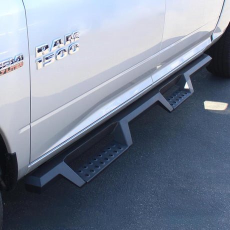 2009-2026 Ram 1500/HD Crew Cab HDX Black Drop Nerf Step Bars - View 2 | Dirty Garage