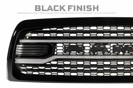 2013-2018 Ram HD Black XBG LED DRL Grille - View 2 | Dirty Garage
