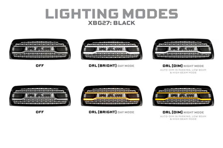2013-2018 Ram HD Chrome XBG LED DRL Grille - View 3 | Dirty Garage