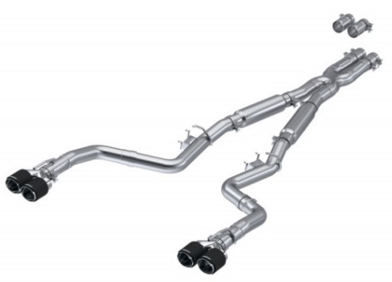 2017-2024 Challenger Carbon Fiber Quad Tip T304 Catback Exhaust - View 5 | Dirty Garage