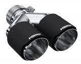 Universal 3" ID Dual 4" OD Staggered Dual Wall Carbon Fiber Exhaust Tip - View 6 | Dirty Garage