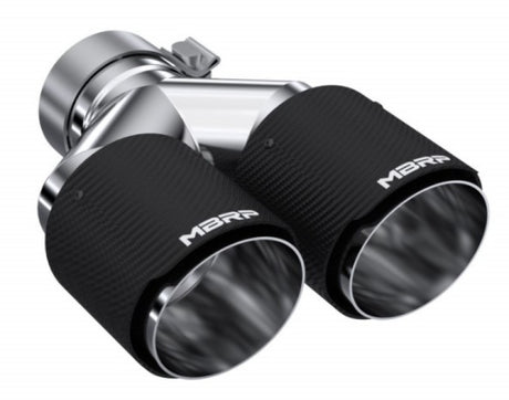 Universal 3" ID Dual 4" OD Staggered Dual Wall Carbon Fiber Exhaust Tip - View 6 | Dirty Garage
