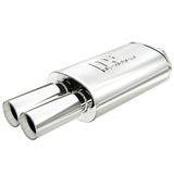 Universal Muffler w/ Tip Mag Stainless Steel 14x5x8 2.25/3 | Dirty Garage