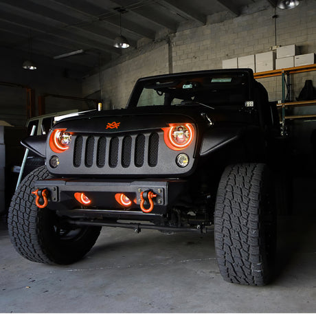 Universal 7" High Powered LED Headlights Black Bezel Dynamic - View 4 | Dirty Garage