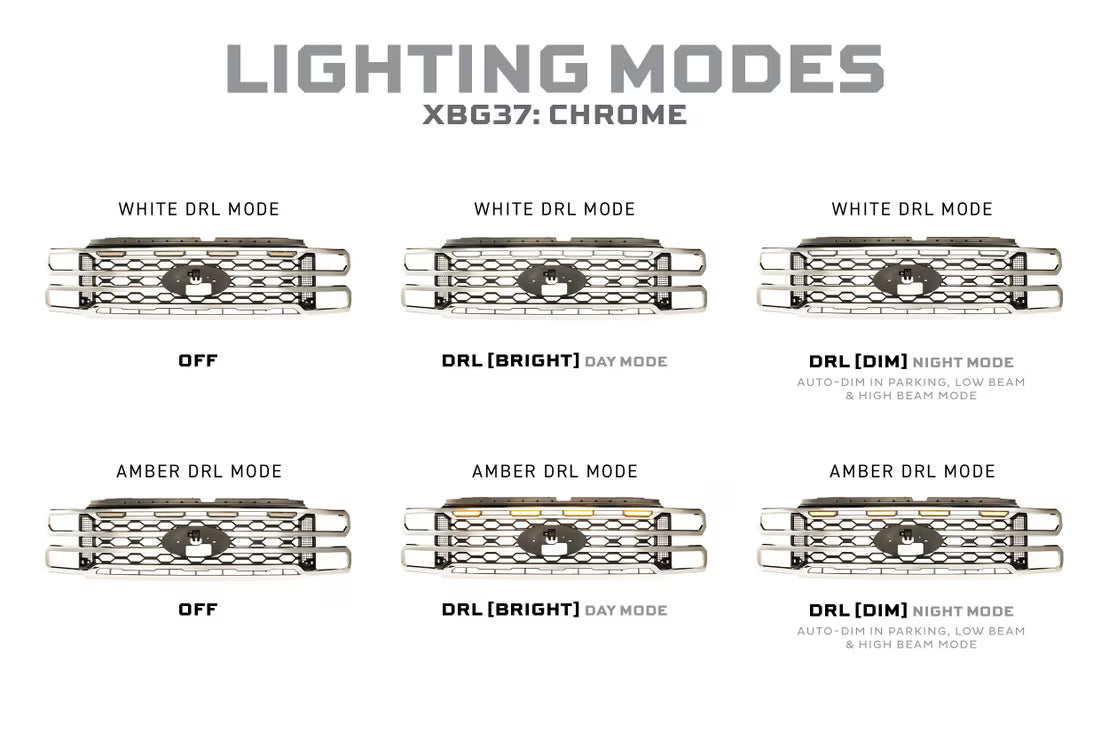 2023-2025 Super Duty XBG LED DLR Chrome Grille - View 6 | Dirty Garage