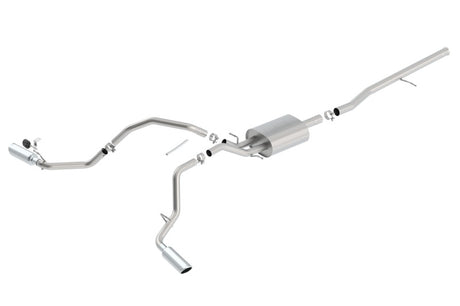 Borla 14 Silv/Sierra C/B Exhaust S-Type 1500 5.3L V8 AT/MT 2&4WD Ext Cab Split Side Exit - View 2 | Dirty Garage