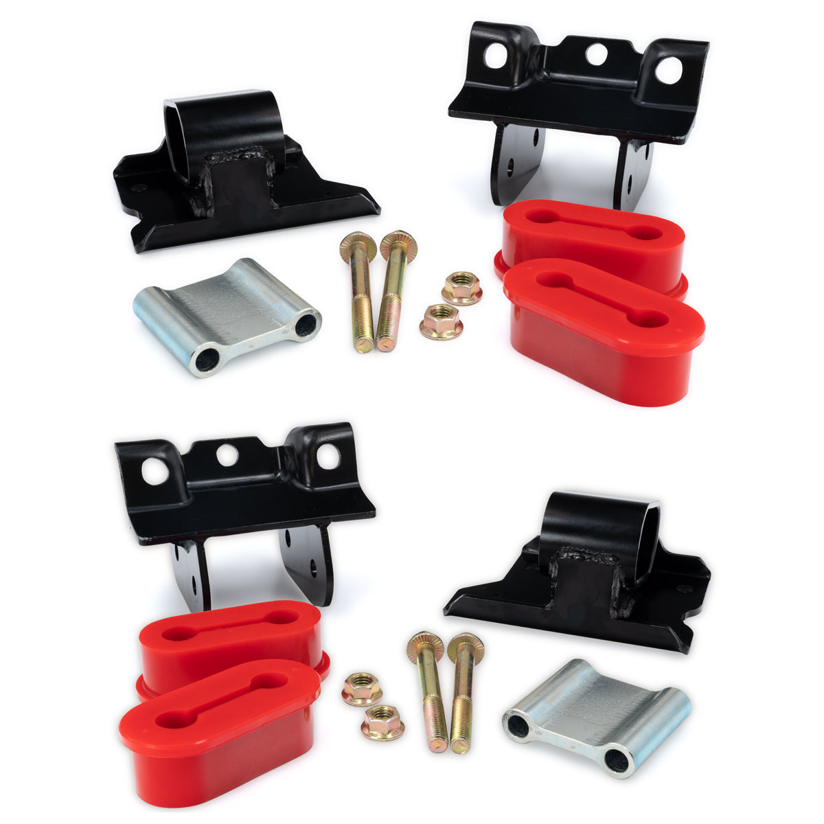 2001-2010 6.6L Duramax Engine Mount Kit 70 Hardness Red - View 2 | Dirty Garage
