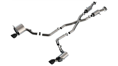 Borla 15-21 Jeep Grand Cherokee SRT 6.4L V8 AWD S-Type Cat-Back Exhaust System - Black Tips T-304SS | Dirty Garage
