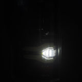 AlphaRex Luxx-Series LED tail lights in Alpha-Black for 2017-2022 Ford Super Duty, installed view