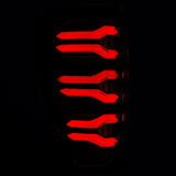 AlphaRex Luxx-Series LED tail lights in Alpha-Black for 2017-2022 Ford Super Duty, detail view