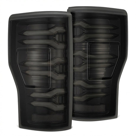AlphaRex Luxx-Series LED tail lights in Alpha-Black for 2017-2022 Ford Super Duty