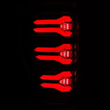 AlphaRex Luxx-Series LED tail lights in Alpha-Black for 2017-2022 Ford Super Duty, detail view